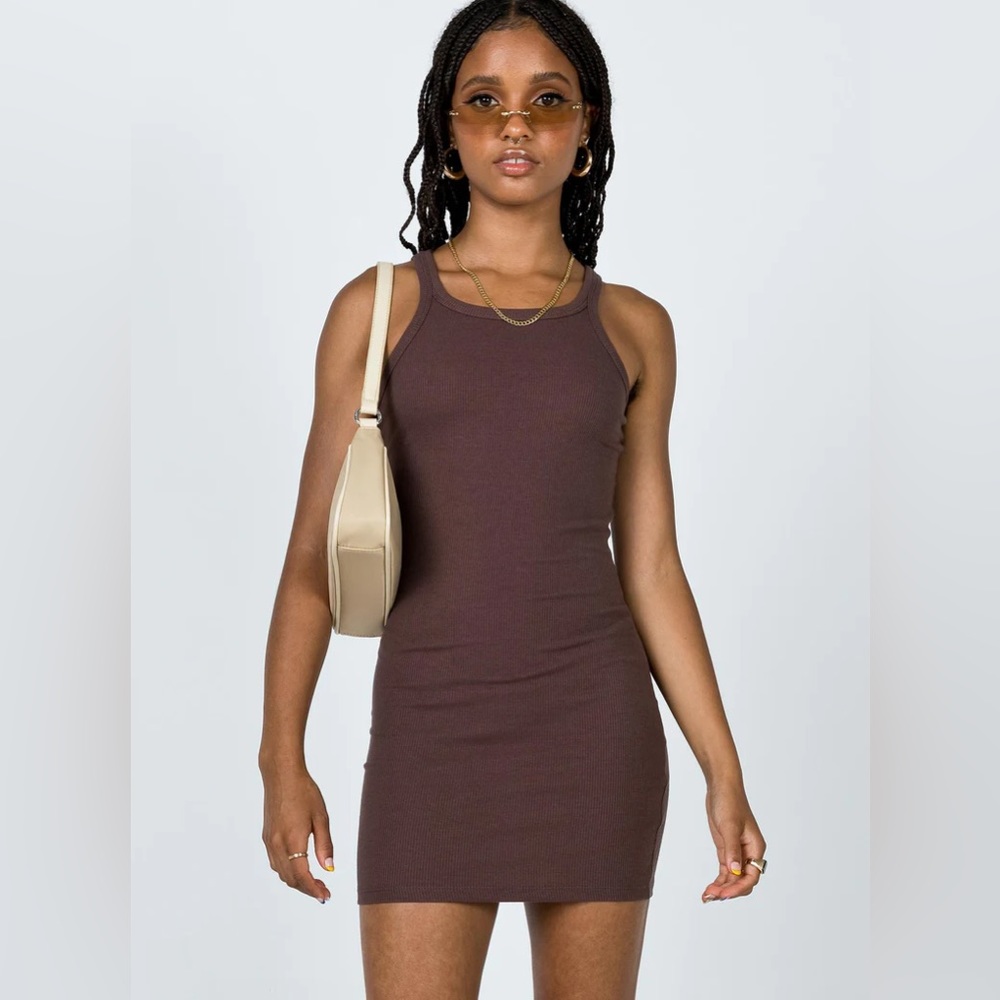 Keira mini dress chocolate—Princess Polly